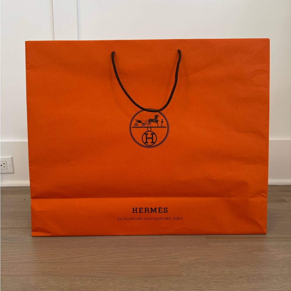 Hermes Orange Shopping Bag